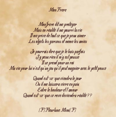 Le poème en image: Mon Frere