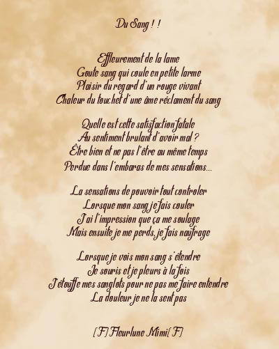 Le poème en image: Du Sang ! !
