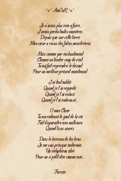 Le poème en image: ¤* Amour *¤