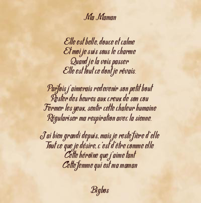 Le poème en image: Ma Maman