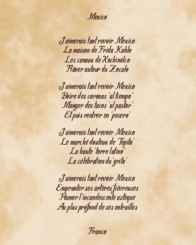 Le poème en image: Mexico