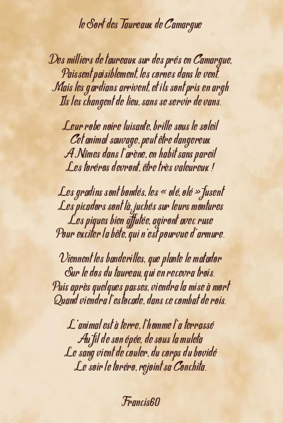 Le poème en image: Le Sort Des Taureaux De Camargue