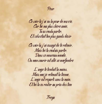 Le poème en image: Peur