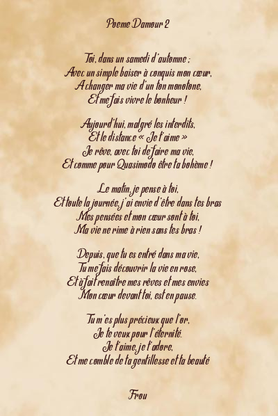 Le poème en image: Poeme Damour 2