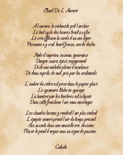 Le poème en image: Chant De L Aurore