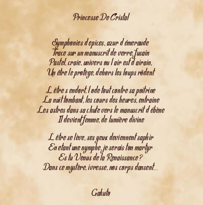 Le poème en image: Princesse De Cristal