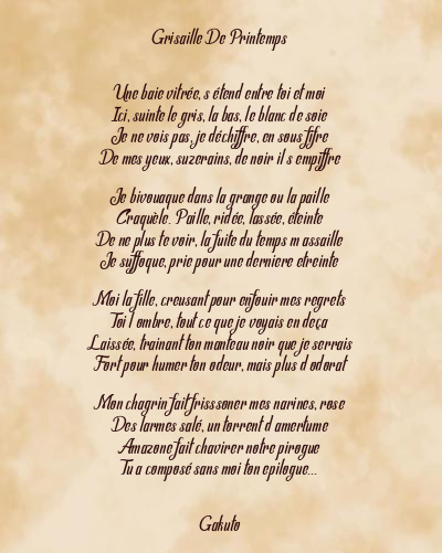 Le poème en image: Grisaille De Printemps
