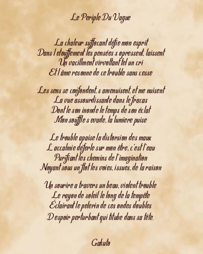 Le poème en image: Le Periple Du Vague