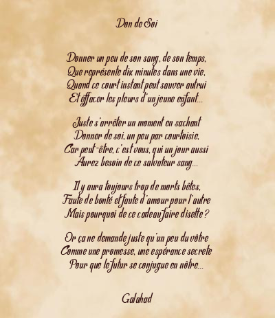 Le poème en image: Don De Soi
