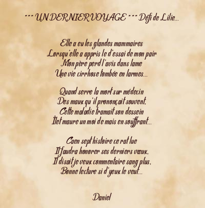 Le poème en image: Un Dernier Voyage *** Défi De Lilie…