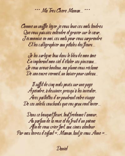 Le poème en image: Ma Tres Chere Maman…
