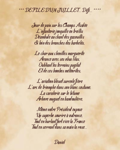 Le poème en image: Defile Du 14 Juillet… Défi…