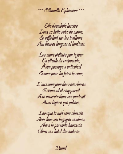 Le poème en image: Silhouette Ephemere
