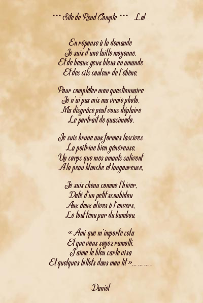 Le poème en image: Site De Rend Compte ***… Lol…