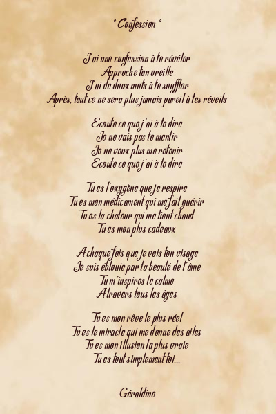 Le poème en image: ° Confession °