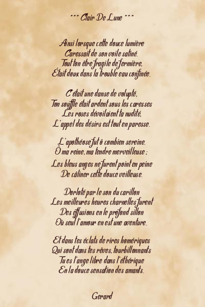 Le poème en image: Clair De Lune
