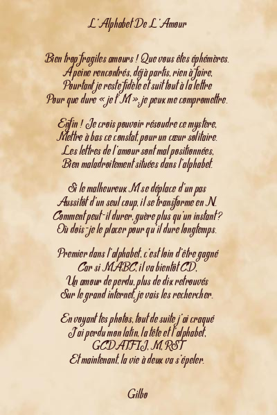 Le poème en image: L’alphabet De L’amour