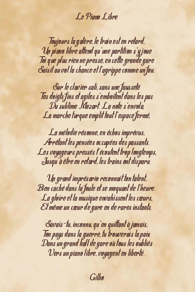 Le poème en image: Le Piano Libre