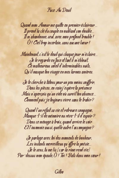 Le poème en image: Face Au Deuil