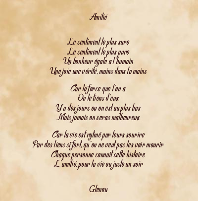 Le poème en image: Amitié