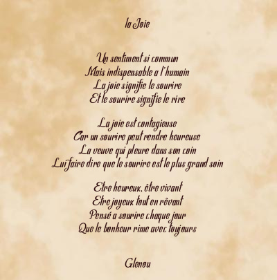 Le poème en image: La Joie