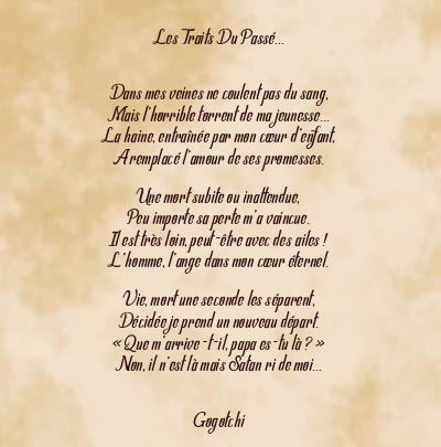 Le poème en image: Les Traits Du Passé…