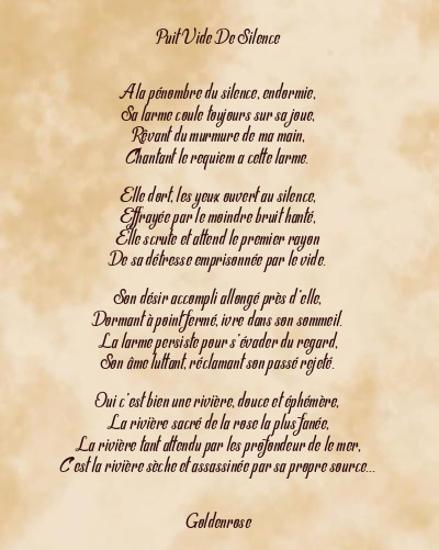 Le poème en image: Puit Vide De Silence