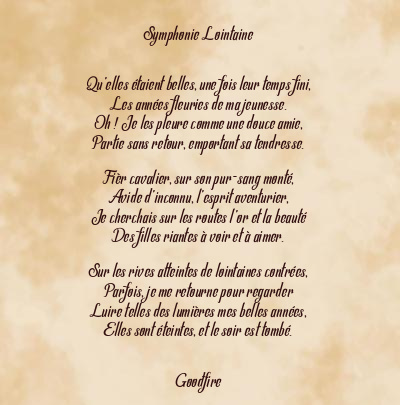 Le poème en image: Symphonie Lointaine