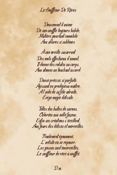Le poème en image: Le Souffleur De Rêves