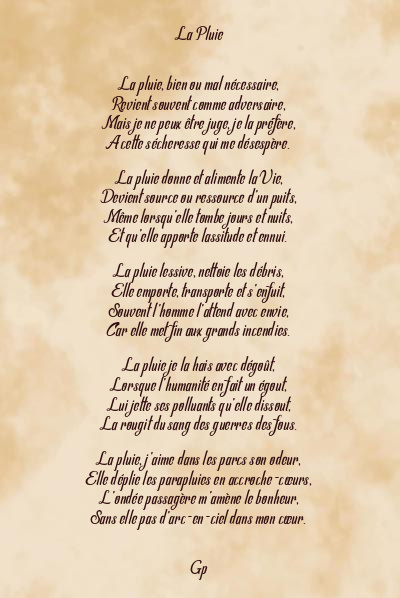 Le poème en image: La Pluie