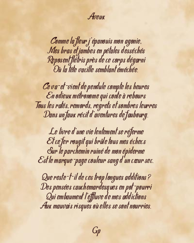 Le poème en image: Aveux