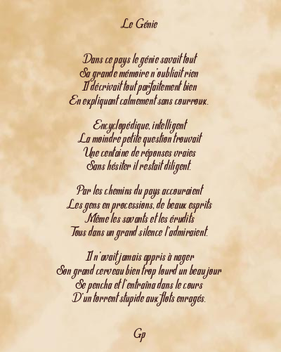 Le poème en image: Le Génie