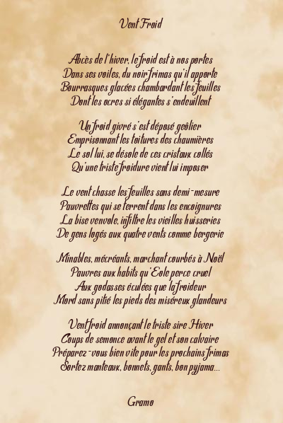 Le poème en image: Vent Froid