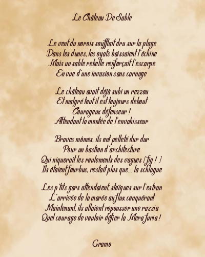 Le poème en image: Le Château De Sable
