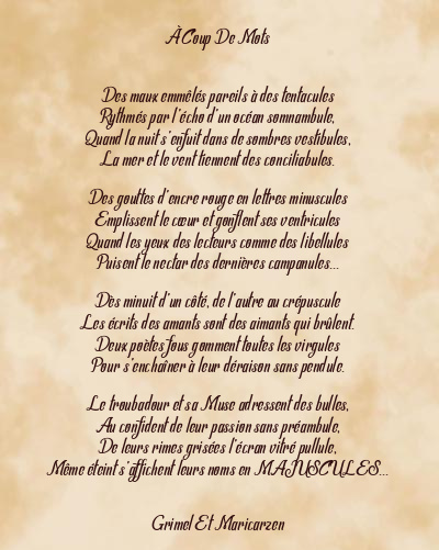 Le poème en image: À Coup De Mots