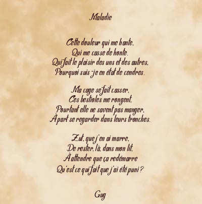 Le poème en image: Maladie