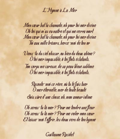 Le poème en image: L’hymne À La Mer