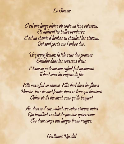 Le poème en image: Le Somme
