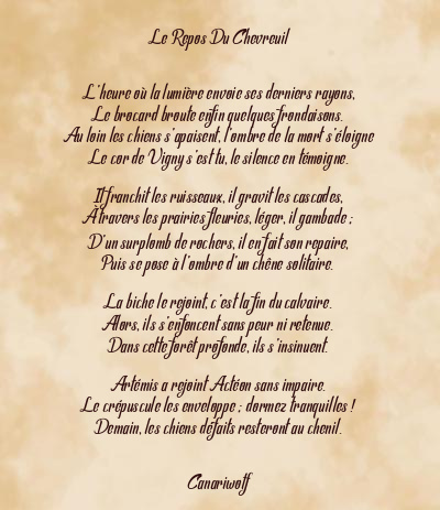 Le poème en image: Le Repos Du Chevreuil