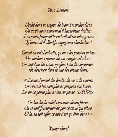 Le poème en image: Rose Liberté.