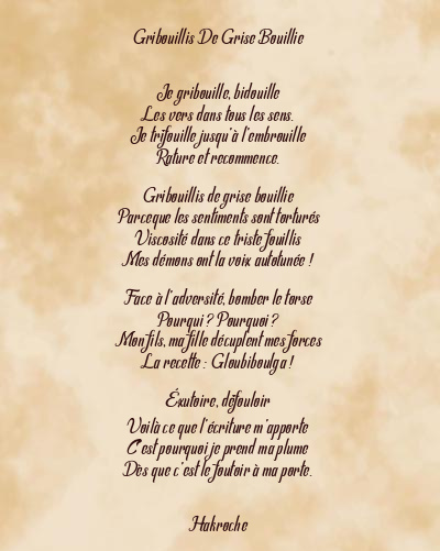 Le poème en image: Gribouillis De Grise Bouillie