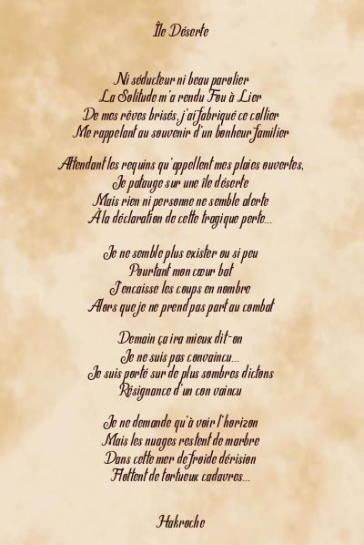Le poème en image: Île Déserte