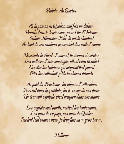 Le poème en image: Balade Au Quebec