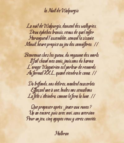 Le poème en image: La Nuit De Walpurgis