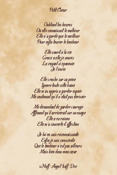 Le poème en image: Petit Coeur