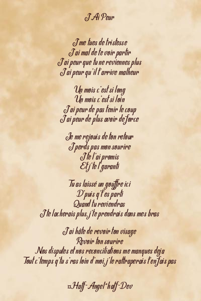 Le poème en image: J’ai Peur