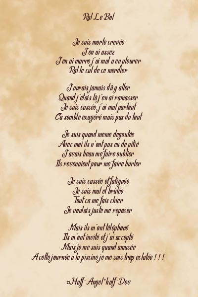 Le poème en image: Ral Le Bol