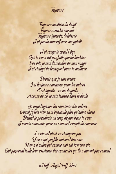 Le poème en image: Toujours