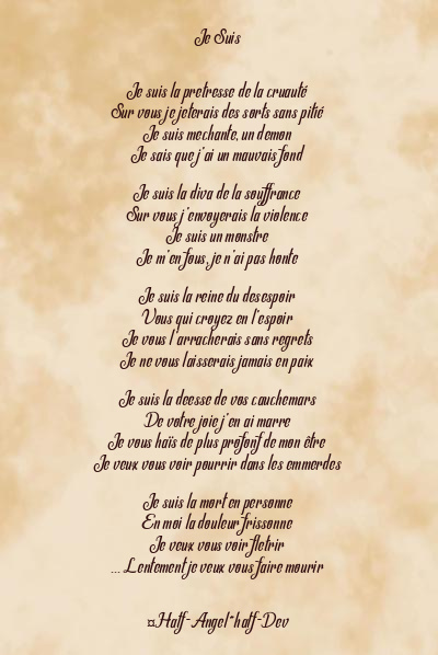 Le poème en image: Je Suis