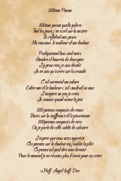 Le poème en image: 300Eme Poeme